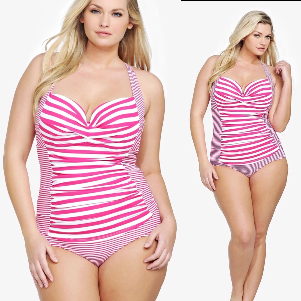 Torrid One Piece Bathing Swim Suit Size 4 Striped